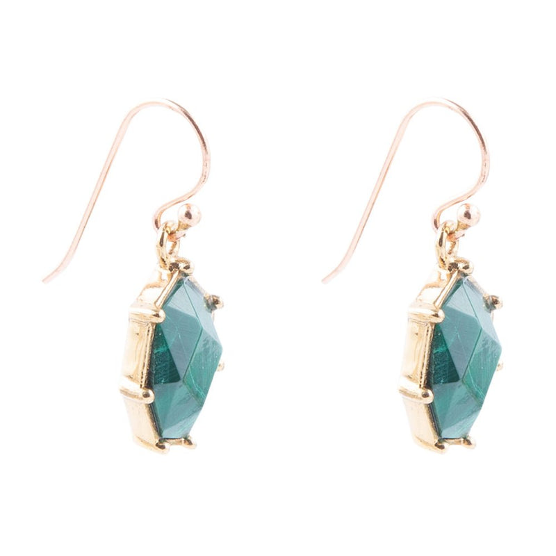 Lukcy 7's Green Malachite and Golden Earrings