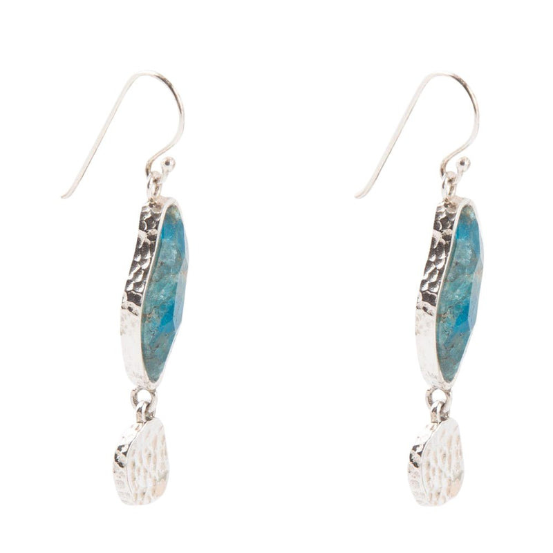 Luna Blue Apatite and Sterling Silver Drop Earrings