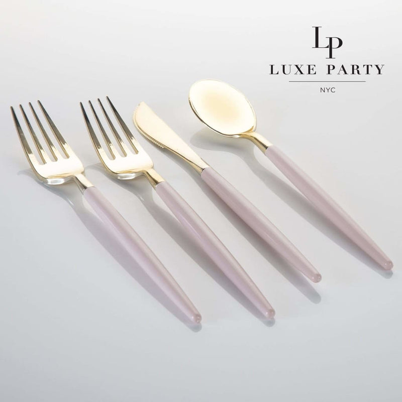 Blush • Gold Plastic Cutlery Set | 32 Pieces