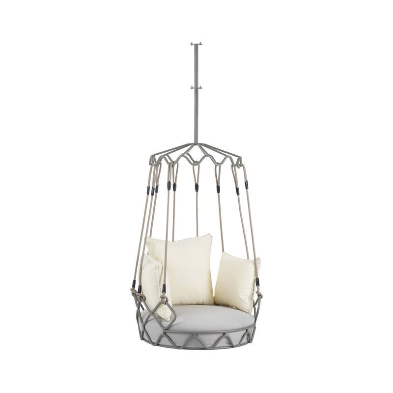 Alora Luxury Outdoor Hanging Basket Porch Swing Chair With UV Resistant Cushions (SAK95678)