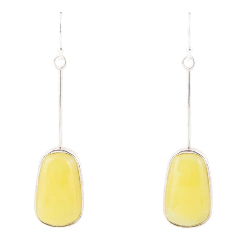 Madeleine Yellow Jade and Sterling Silver Earrings