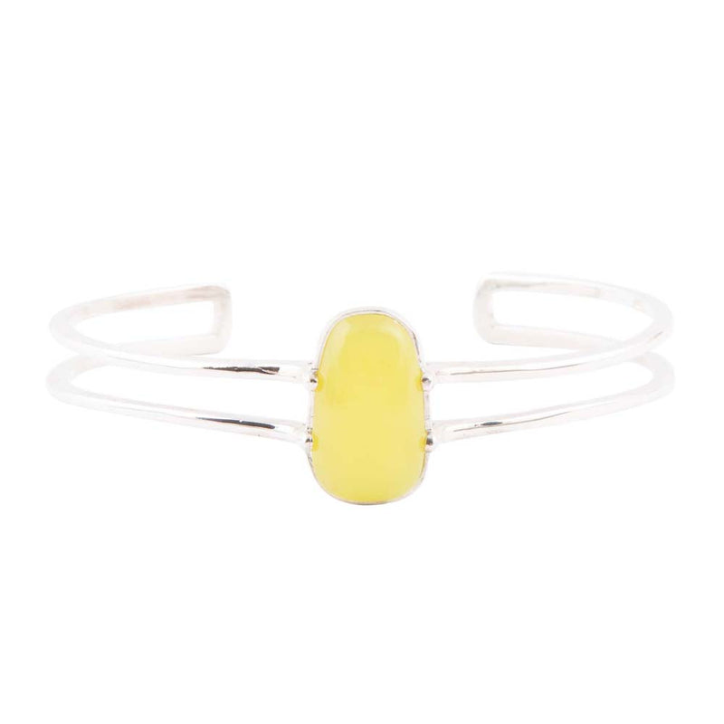 Madeleine Yellow Jade Sterling Silver Cuff Bracelet