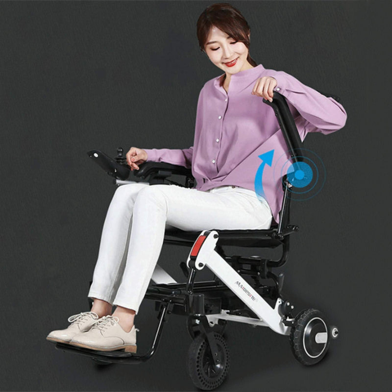Maidesite 17.5-Inch Wide Seat Lightweight Electric Folding Wheelchair, 500W (SAK33689)