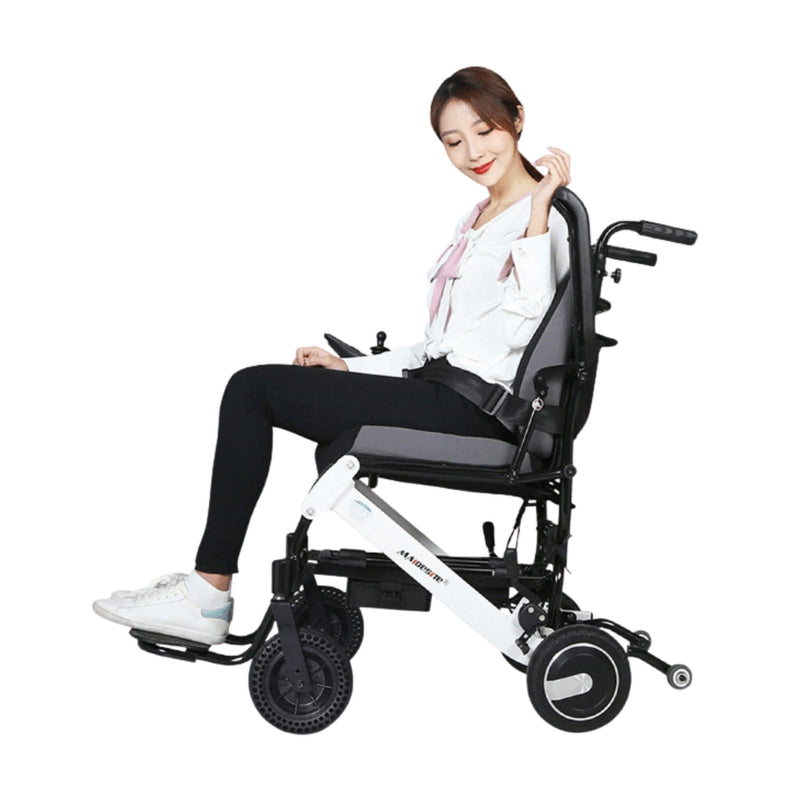 Maidesite 17.5-Inch Wide Seat Lightweight Electric Folding Wheelchair, 500W (SAK33689)