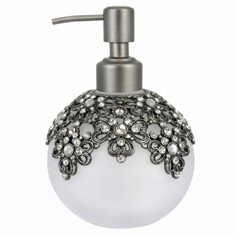 Lavinia Bloom – Modern Decorative Bathroom Accessory Handmade Soap Dispenser, 12 oz