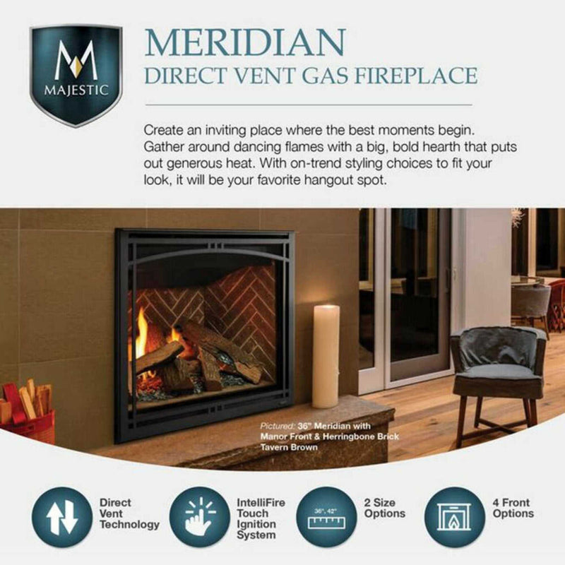 Majestic Meridian 36" Direct Vent Fireplace [MER36N/L] (SAK36135)