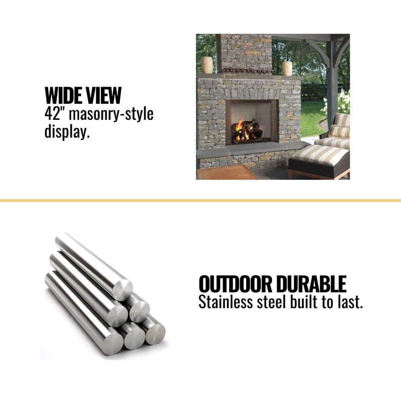 Majestic Castlewood 42" Outdoor Wood Burning Fireplace [ODCASTLEWD-42-B] (SAK32468)
