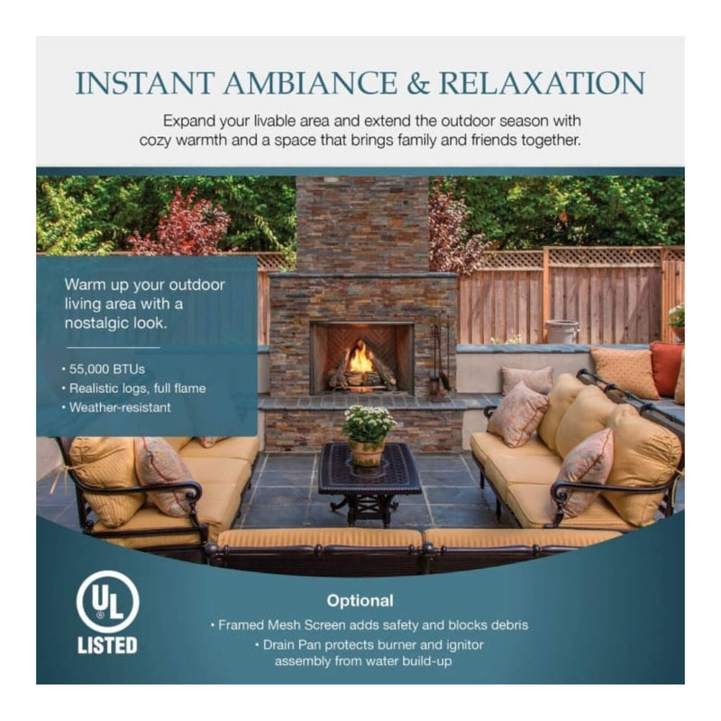 Majestic Courtyard 55K BTU 42" Traditional Outdoor Gas Fireplace With Stacked Concrete Refractory [ODCOUG-42TS] (SAK75312)