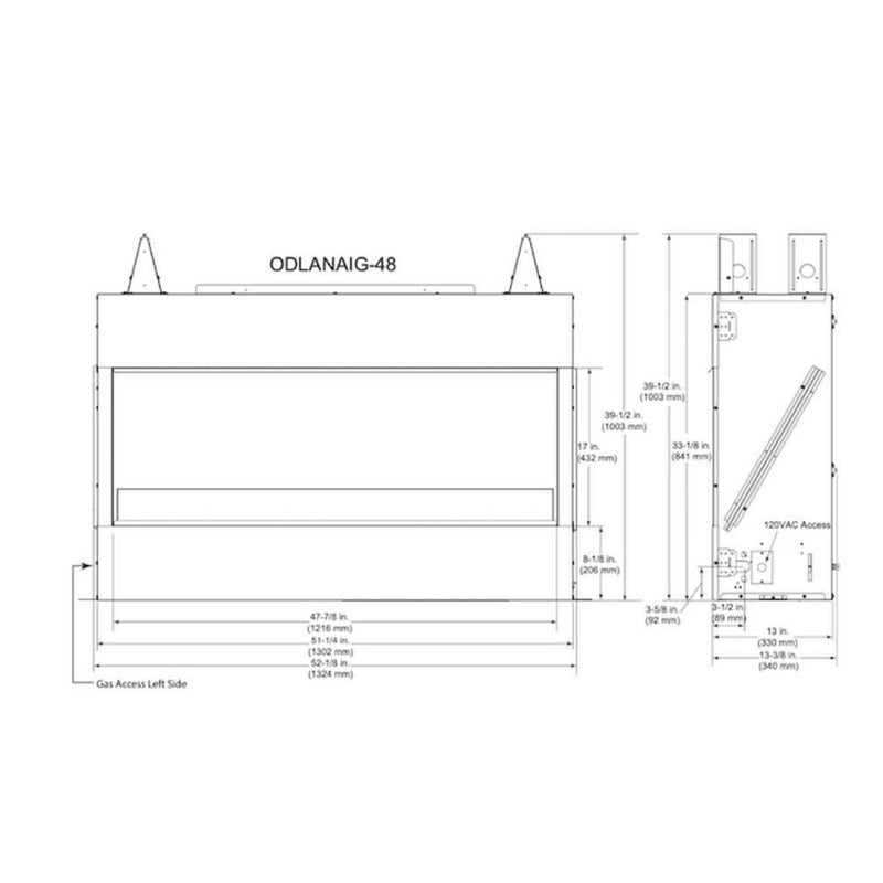 Majestic Lanai 48" Single Sided Linear Outdoor Gas Fireplace [ODLANAIG-48] (SAK95127)