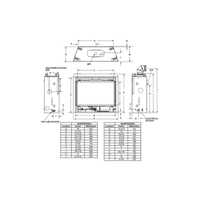 Majestic Quartz 32-Inch Direct Vent Natural Gas Fireplace [QUARTZ32IFTN] (SAK75142)
