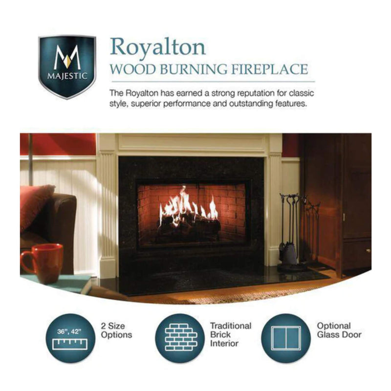 Majestic Royalton 42" Wood Burning Fireplace With Invisible Smoke Shield [BE42] (SAK14346)