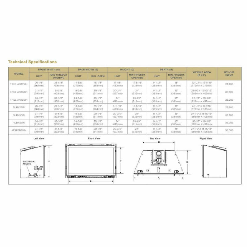 Majestic Trilliant 25" Direct Vent Gas Fireplace Insert [TRILLIANT25IN] (SAK95713)