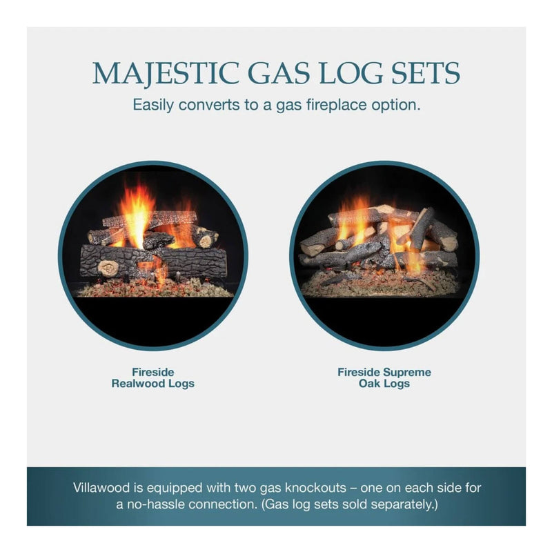 Majestic Villawood 42" Traditional Refractory Outdoor Wood Burning Fireplace [ODVILLA-42T-B] (SAK14358)