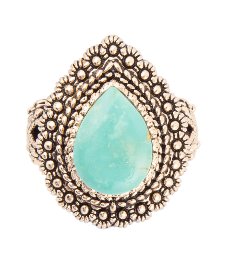Make an Entrance Green Turquoise and Golden Bronze Ring
