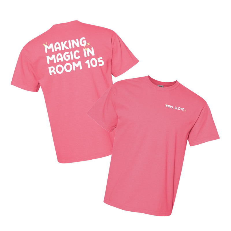 Making Magic in Room (Custom Name & Number) - Comfort Colors Tee