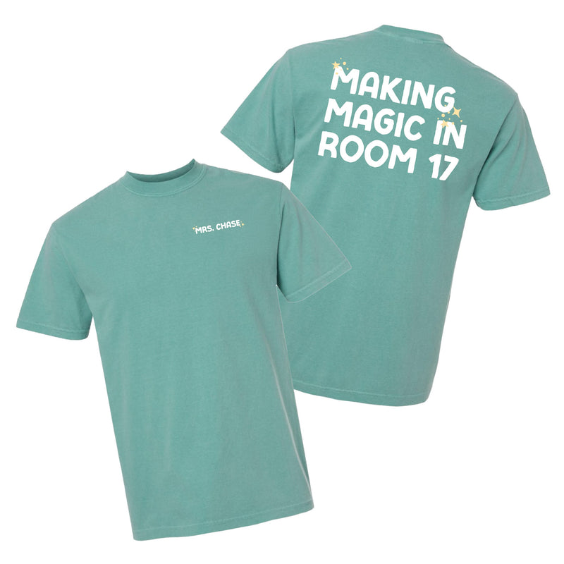 Making Magic in Room (Custom Name & Number) - Comfort Colors Tee