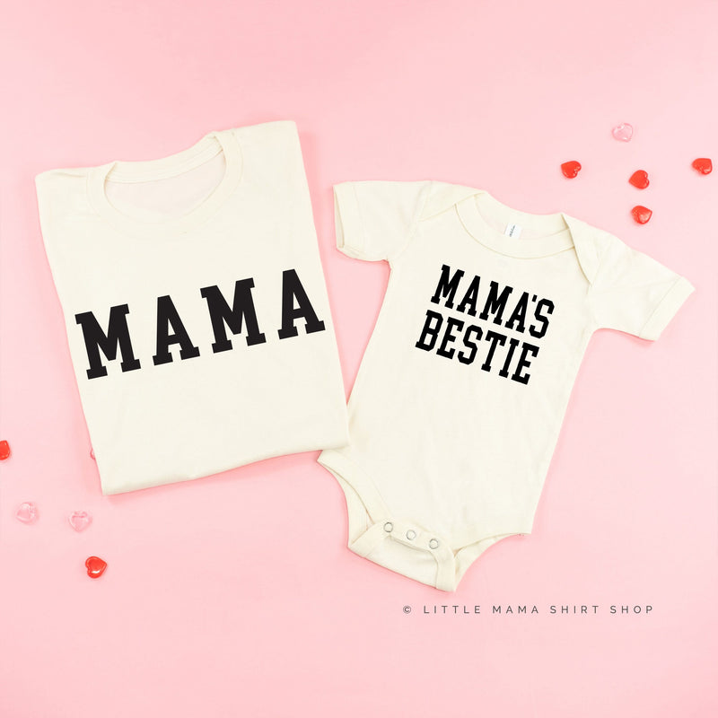 Mama - Varsity / Mama's Bestie - Set of 2 Matching Tees