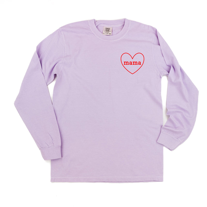 Mama (Heart Around) - Long Sleeve Comfort Colors Tee