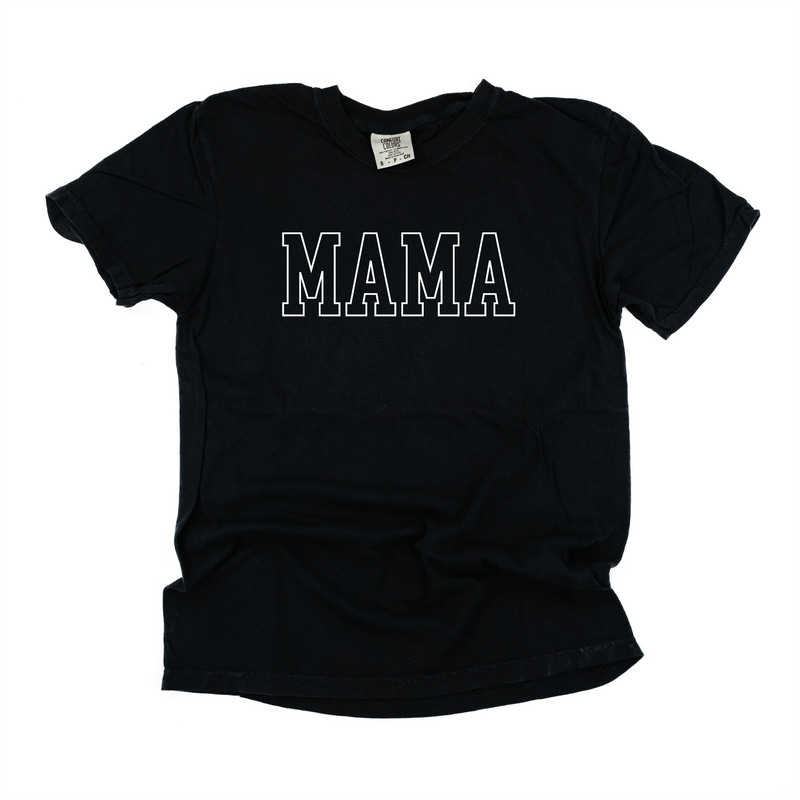 Embroidered Comfort Colors Tee - MAMA - Outline - White Thread