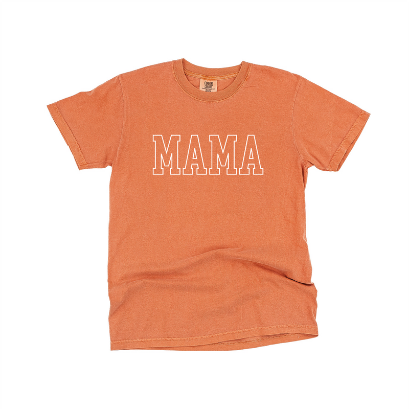 Embroidered Comfort Colors Tee - MAMA - Outline - White Thread