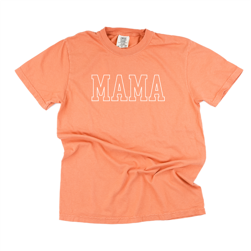 Embroidered Comfort Colors Tee - MAMA - Outline - White Thread