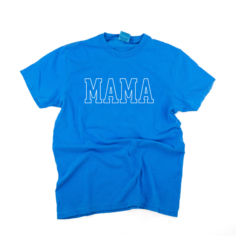 Embroidered Comfort Colors Tee - MAMA - Outline - White Thread