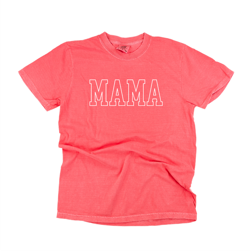 Embroidered Comfort Colors Tee - MAMA - Outline - White Thread