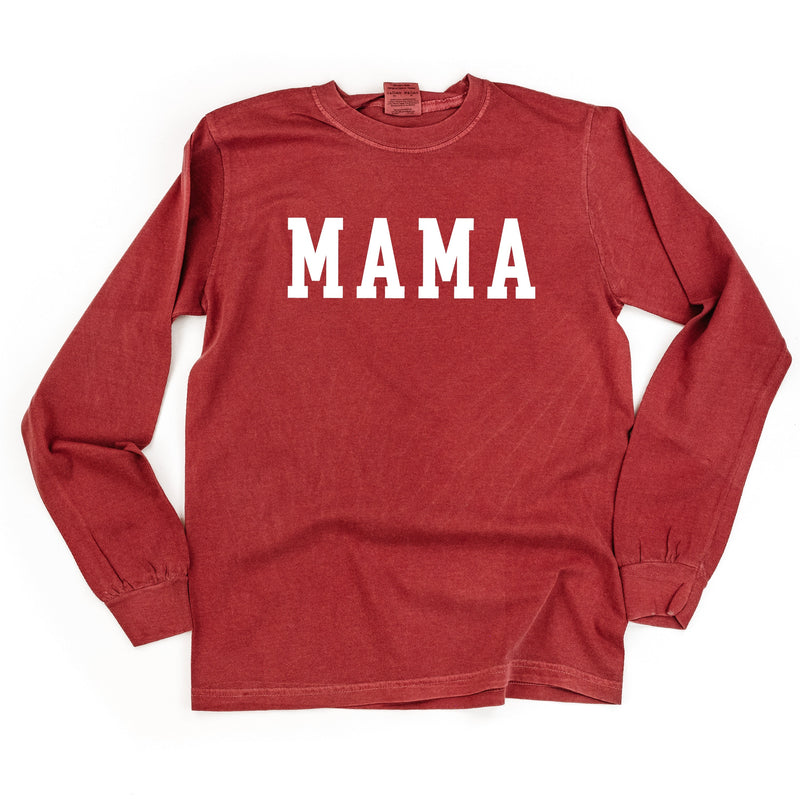 Mama - Varsity - LONG SLEEVE Comfort Colors Tee
