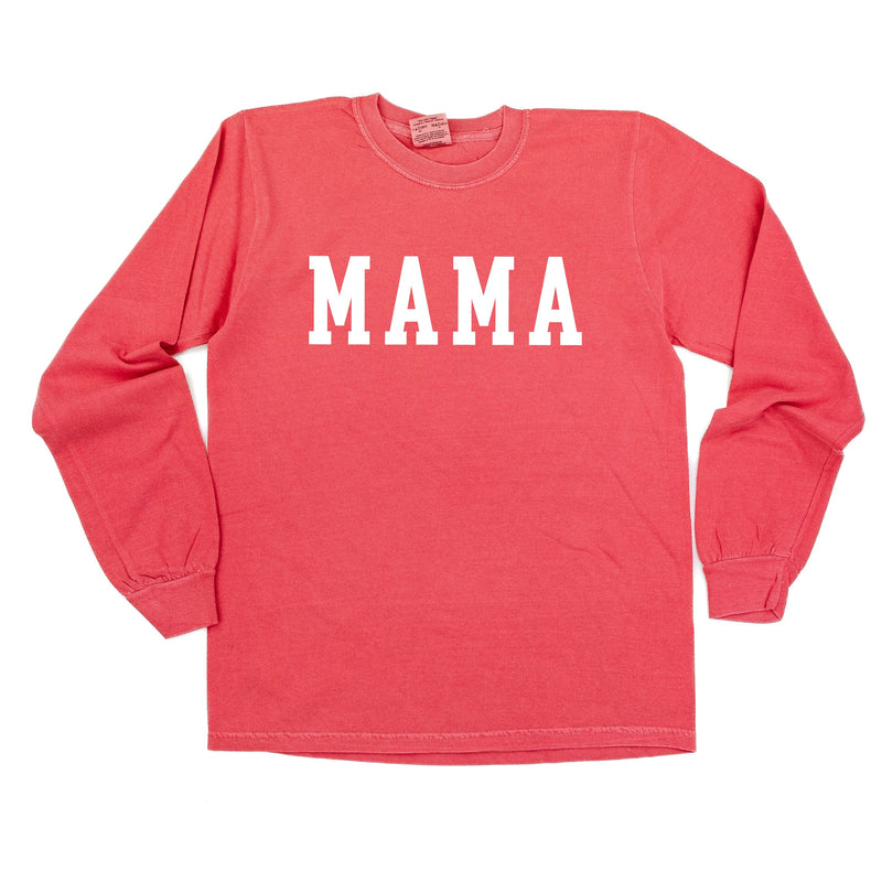 Mama - Varsity - LONG SLEEVE Comfort Colors Tee