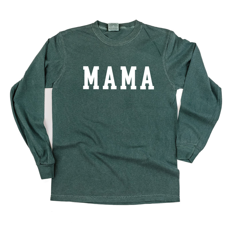 Mama - Varsity - LONG SLEEVE Comfort Colors Tee