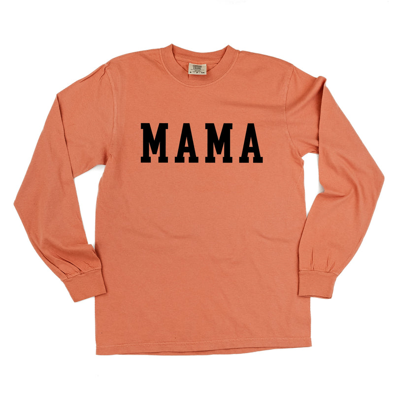 Mama - Varsity - LONG SLEEVE Comfort Colors Tee