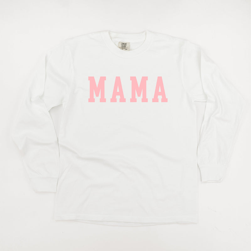 Mama - Varsity - Long Sleeve Comfort Colors Tee