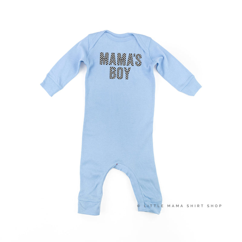 Block Font Checkers - Mama's Boy - Baby Sleeper