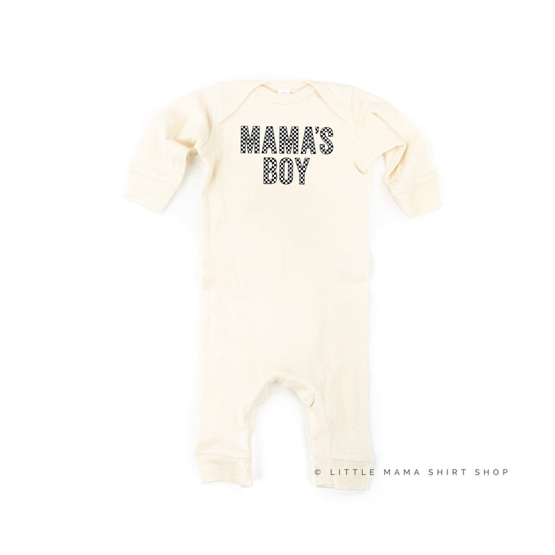 Block Font Checkers - Mama's Boy - Baby Sleeper
