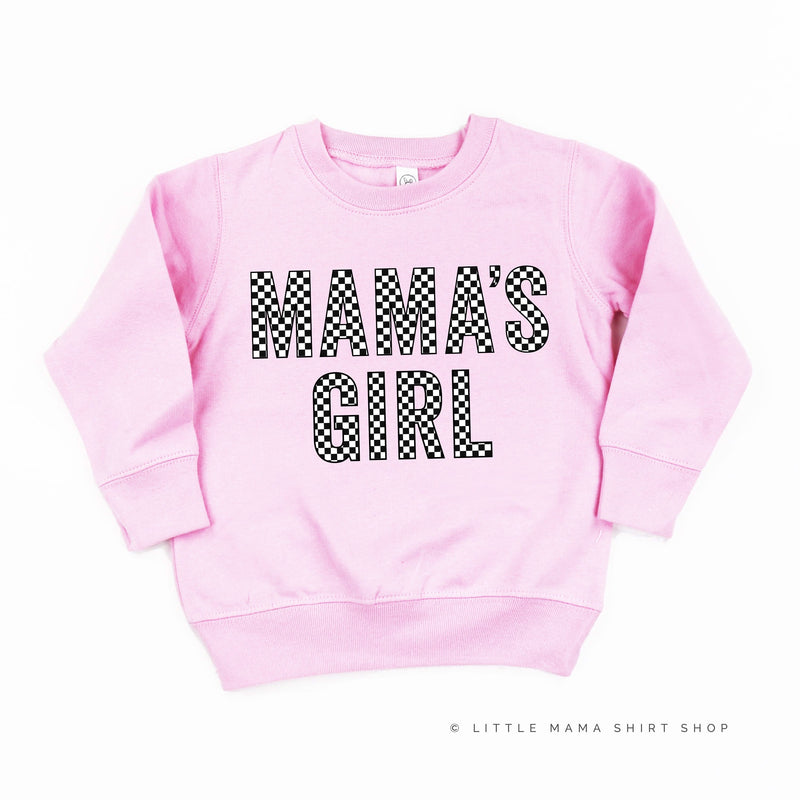 BLOCK FONT CHECKERS - MAMA'S GIRL - Child Sweater