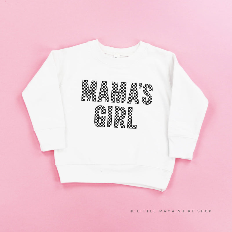 BLOCK FONT CHECKERS - MAMA'S GIRL - Child Sweater