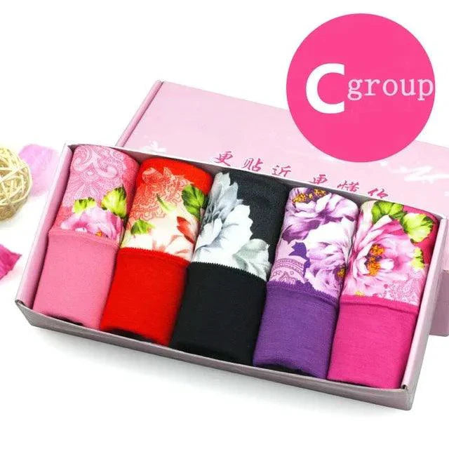 5Pcs Print Panties Women's Underwear Cute Cotton Panties Plus Size Briefs Girl Ladies Lingeries Panty Sexy Underpants For  Women