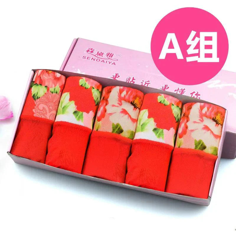 5Pcs Print Panties Women's Underwear Cute Cotton Panties Plus Size Briefs Girl Ladies Lingeries Panty Sexy Underpants For  Women