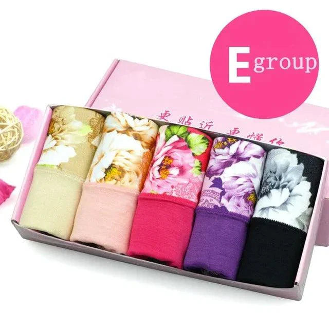 5Pcs Print Panties Women's Underwear Cute Cotton Panties Plus Size Briefs Girl Ladies Lingeries Panty Sexy Underpants For  Women