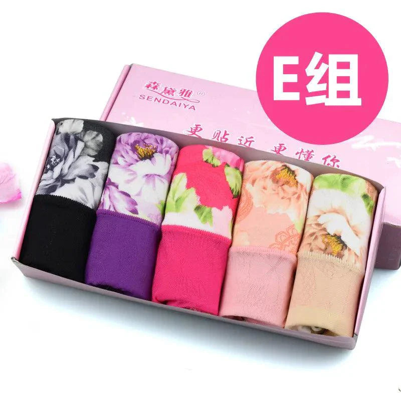 5Pcs Print Panties Women's Underwear Cute Cotton Panties Plus Size Briefs Girl Ladies Lingeries Panty Sexy Underpants For  Women