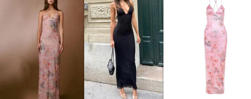 Floral Print Halter Dress - Sexy Butterfly Back Spaghetti Straps