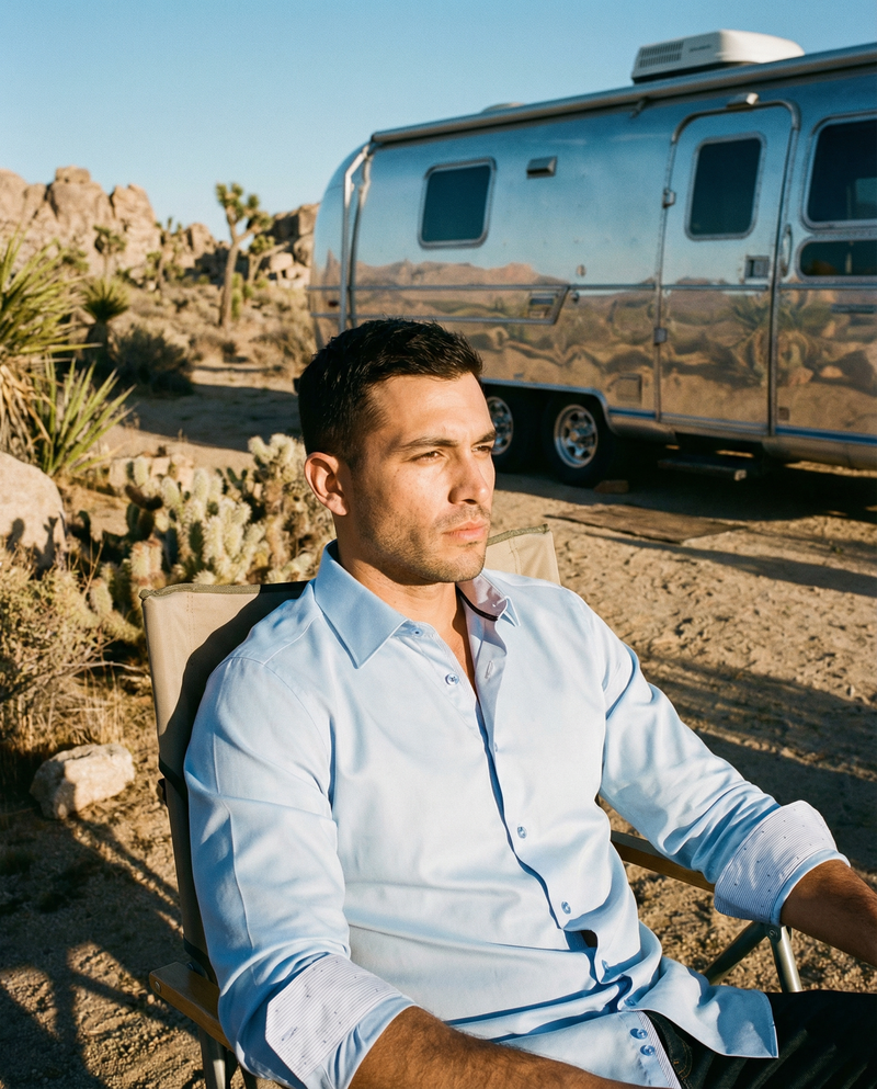 Martin Button-Up Shirt With Contrast Details // Blue // Contemporary Fit (Regular)