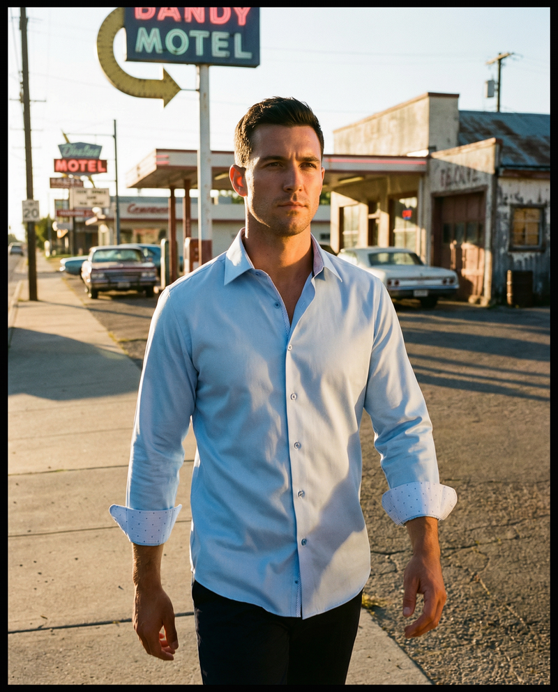 Martin Button-Up Shirt With Contrast Details // Blue // Contemporary Fit (Regular)