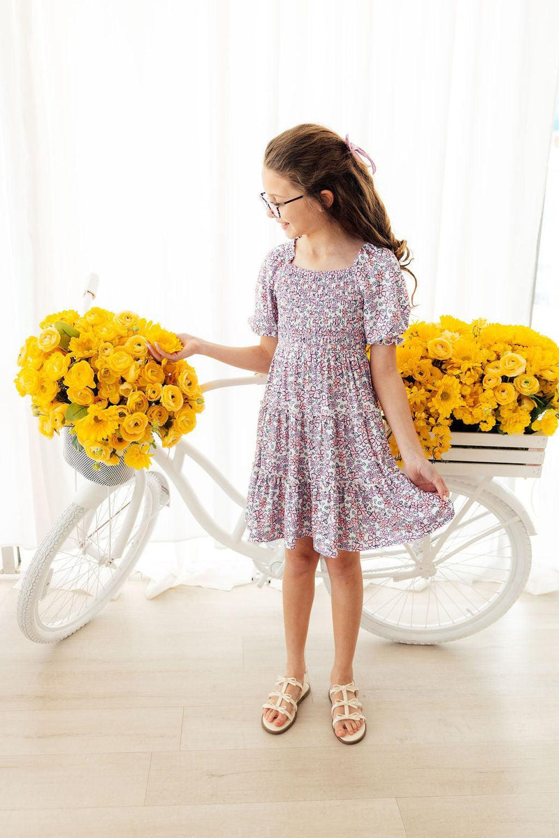 Lovely Lavender Smocked Ruffle Dress