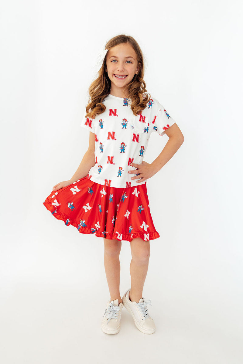 Nebraska Red Herbie Husker Twirl Skort