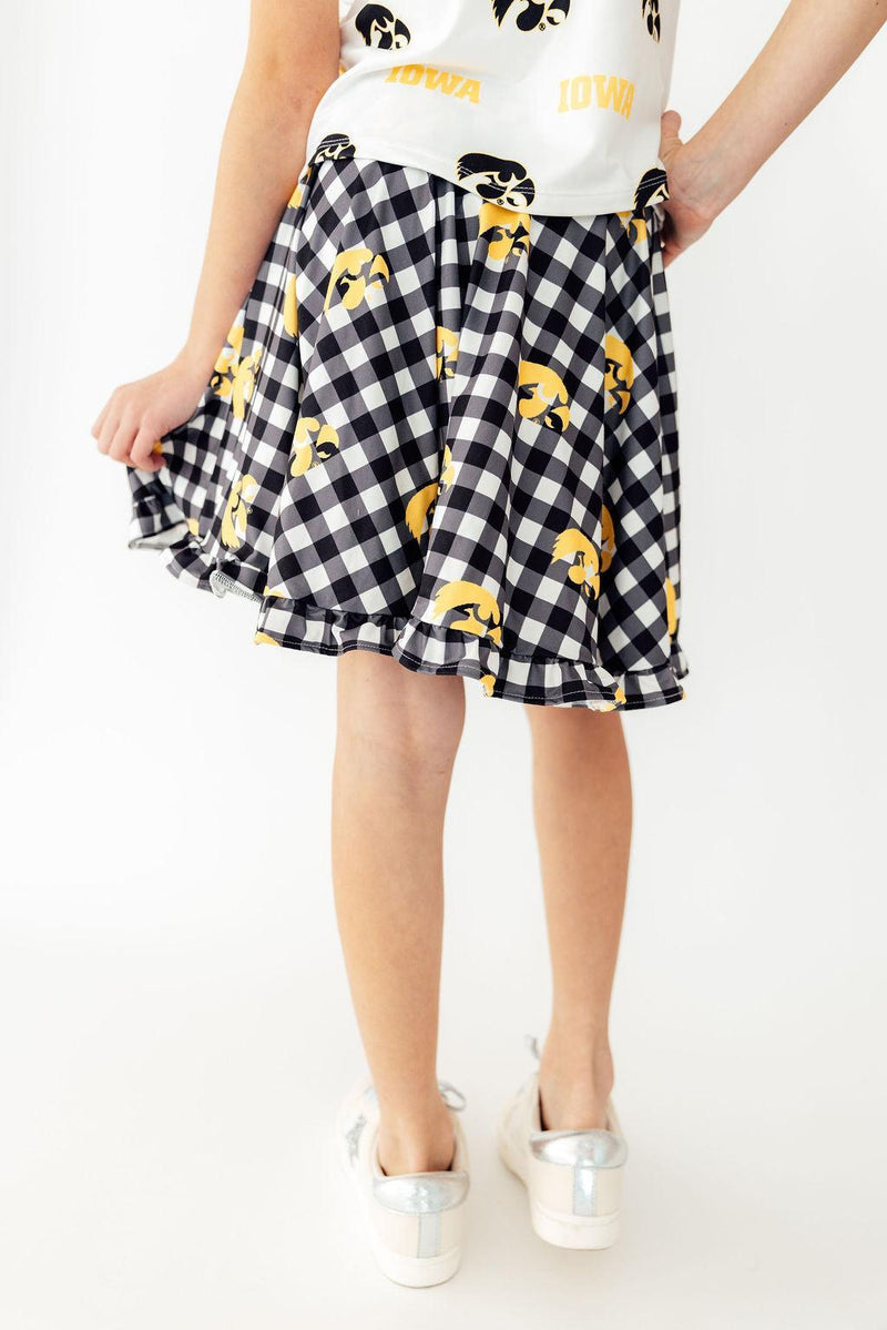 Iowa Plaid Tigerhawk Twirl Skort