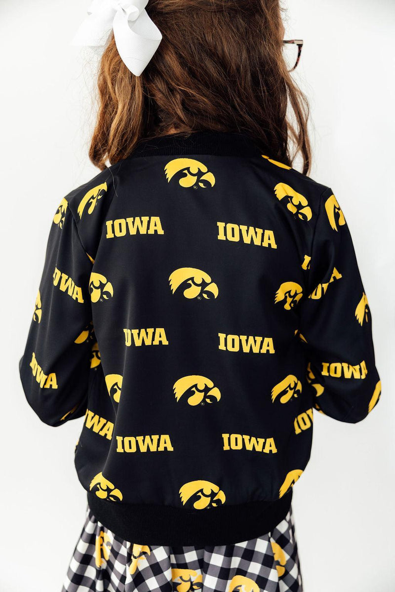 Iowa Black Tigerhawk Satin Jacket