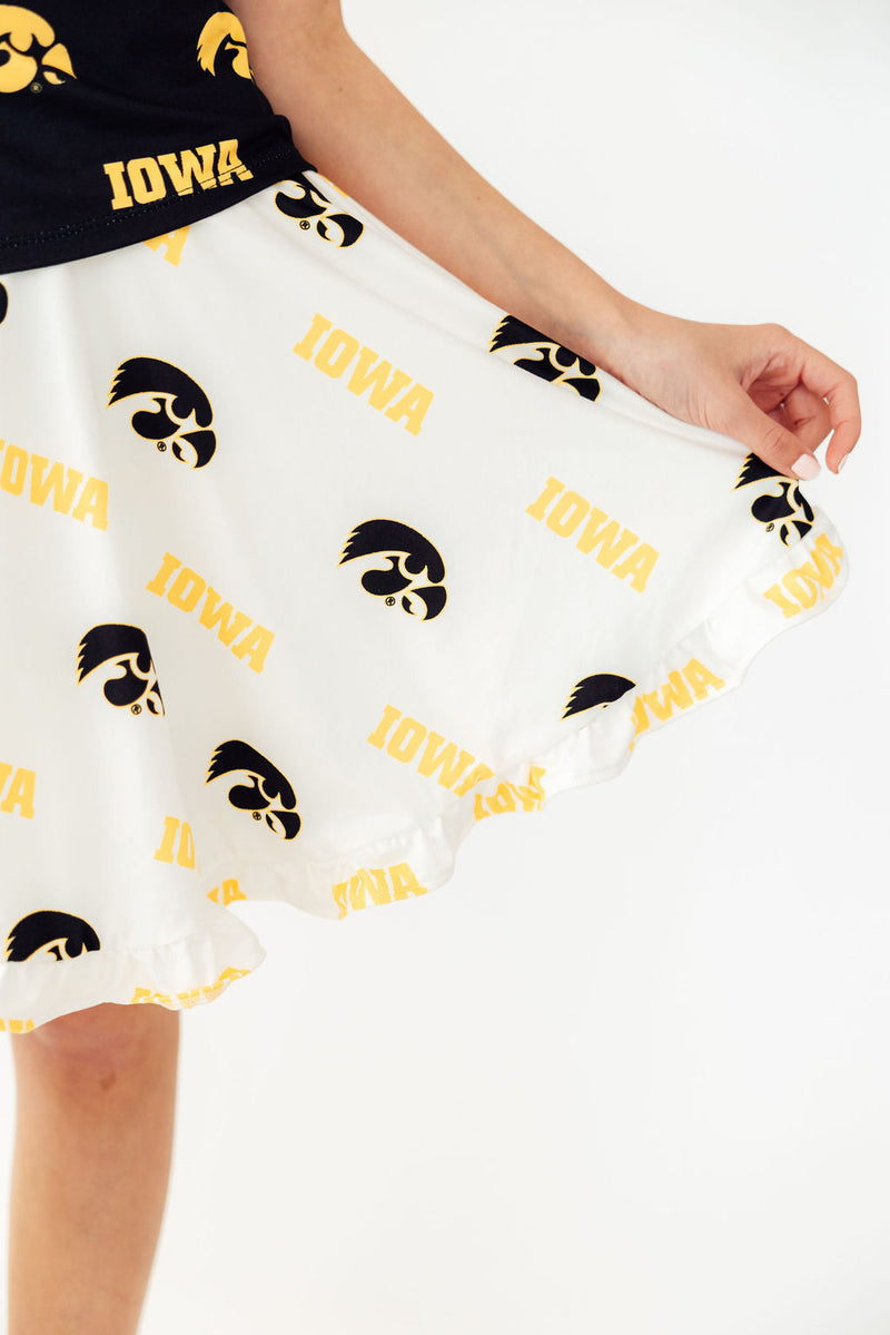 Iowa White Tigerhawk Twirl Skort
