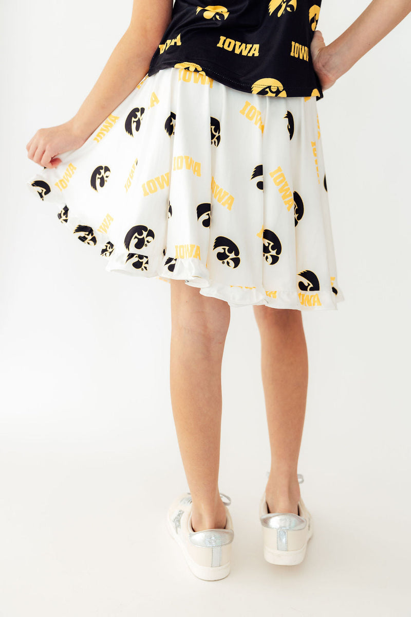 Iowa White Tigerhawk Twirl Skort