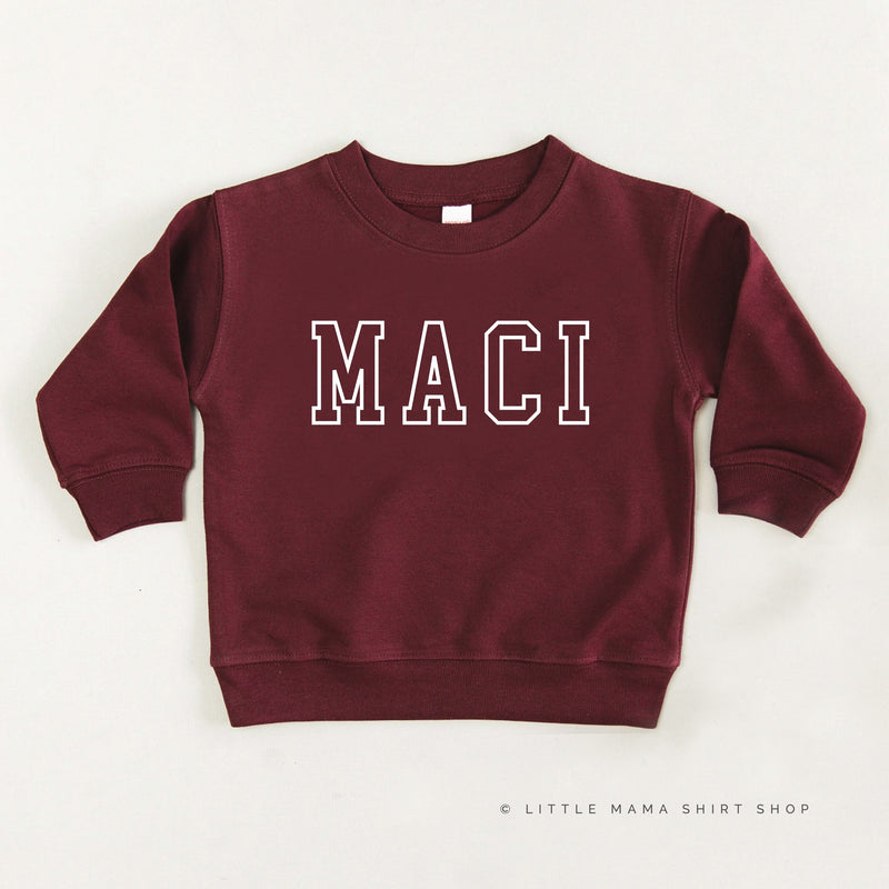 CUSTOM EMBROIDERED OUTLINE NAME - CHILD SWEATER